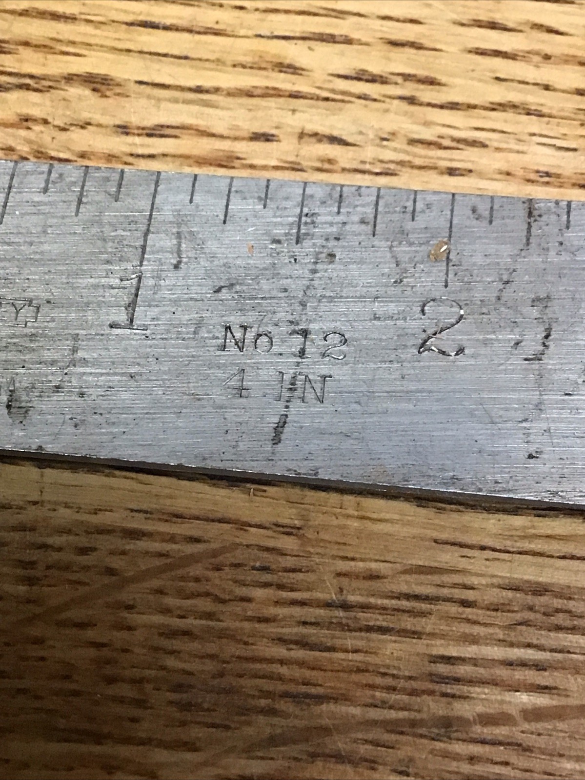 Vintage Stanley No.12 All Metal Try Square 4” Rare Size USA