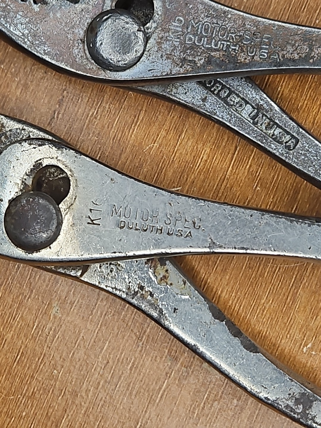 Vintage Motor Spec K16 Pliers Set of 2 Forged Steel Duluth USA Mechanics Tool US