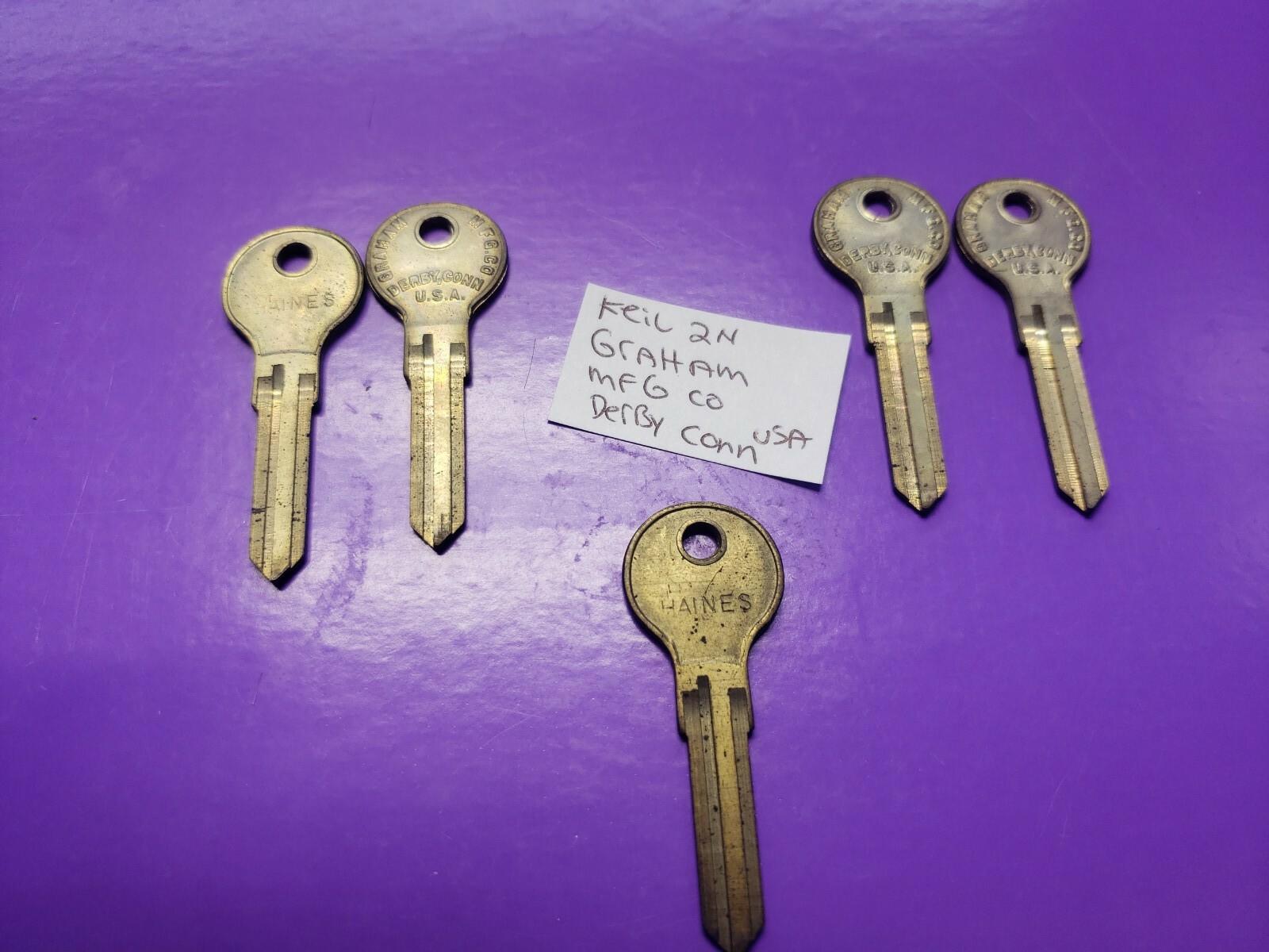 2 N BRASS BLANK KEIL GRAHAM MFG CO DERBY CONNECTICUT NEW BLANKS LOT OF 5