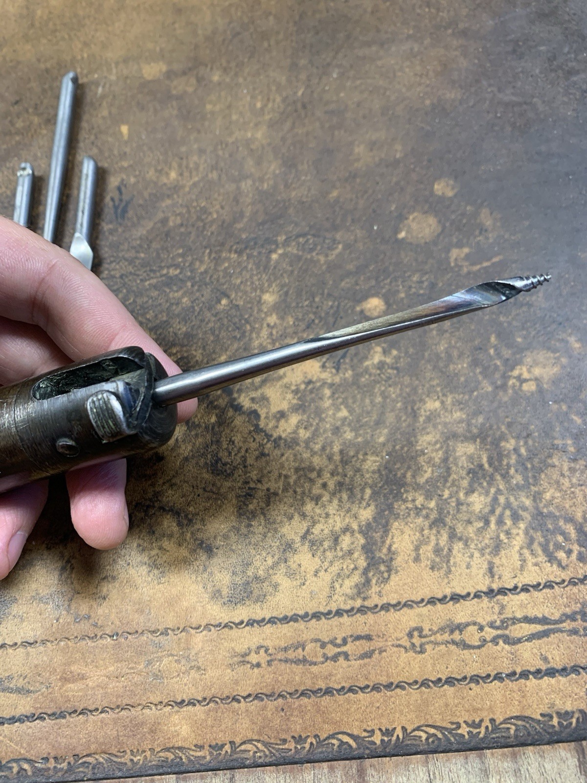 Rare H.B. MACE PATENT February 9, 1915 Tool Handle With 9 Original Bits