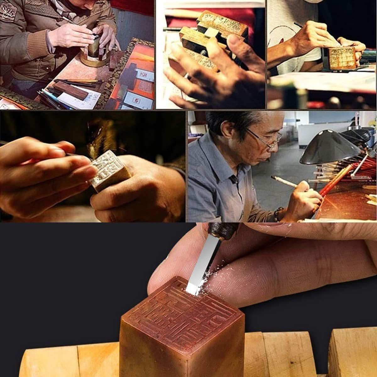 Stone Carving Tool Set Chisel Carving Tool Carving Kit 8Pcs Engraving Carve Cutt