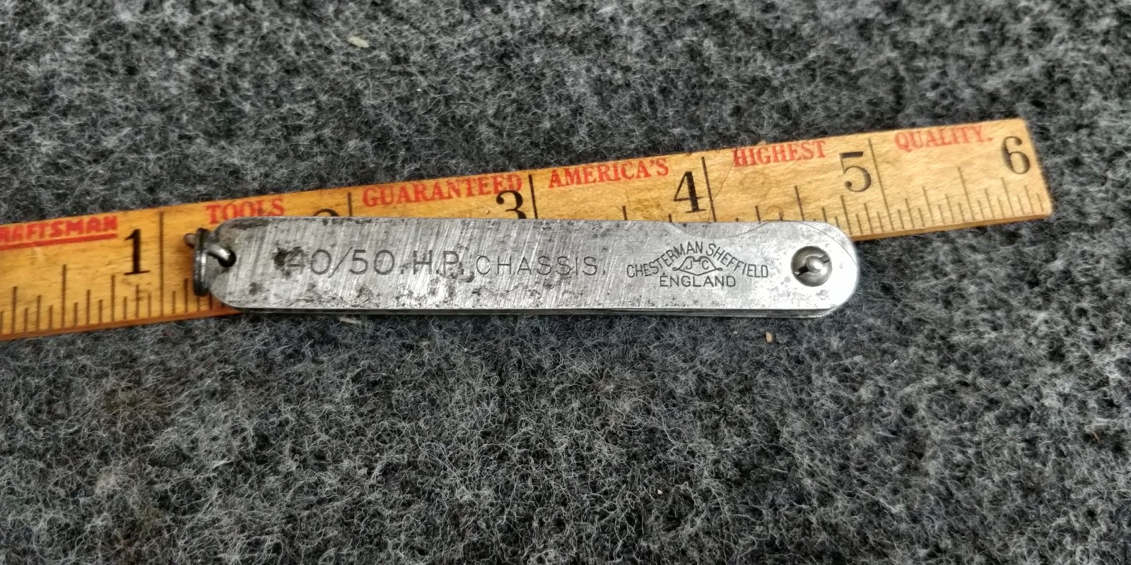 1906-26 Original Feeler Gauge ROLLS ROYCE 40 /50 H.P. Chassis Silver Ghost