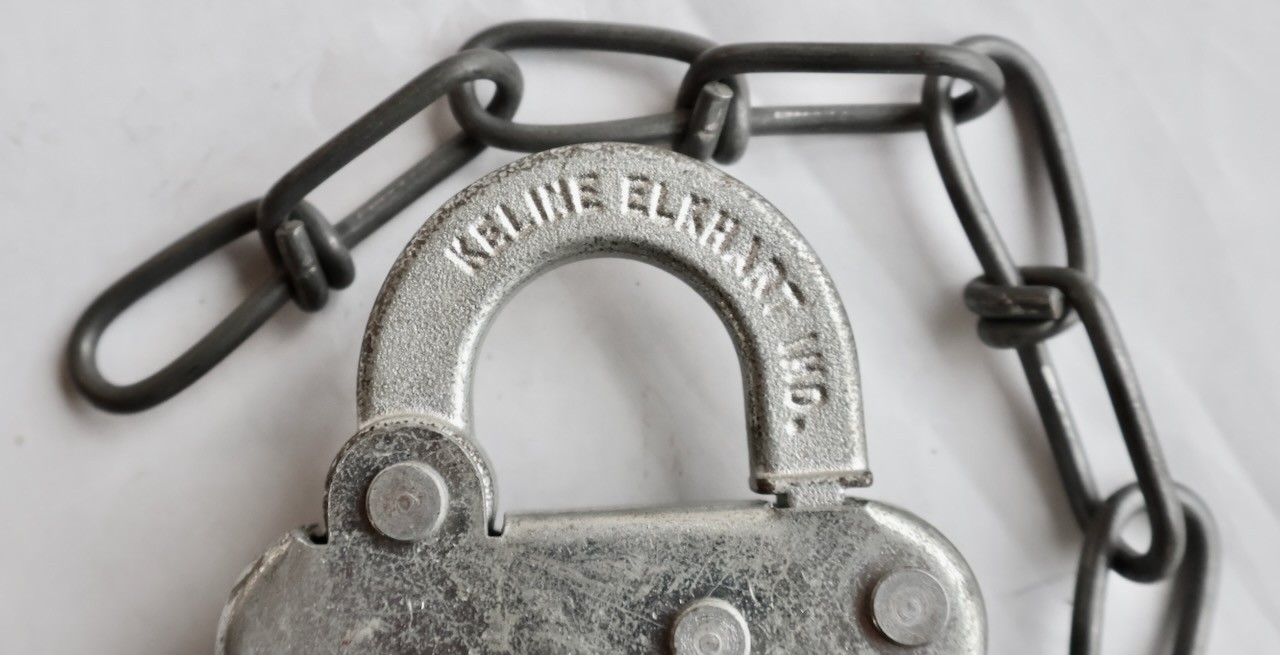 Keline (Elkhart, IND.) Lock with Attached Chain / Mountain Top Tools