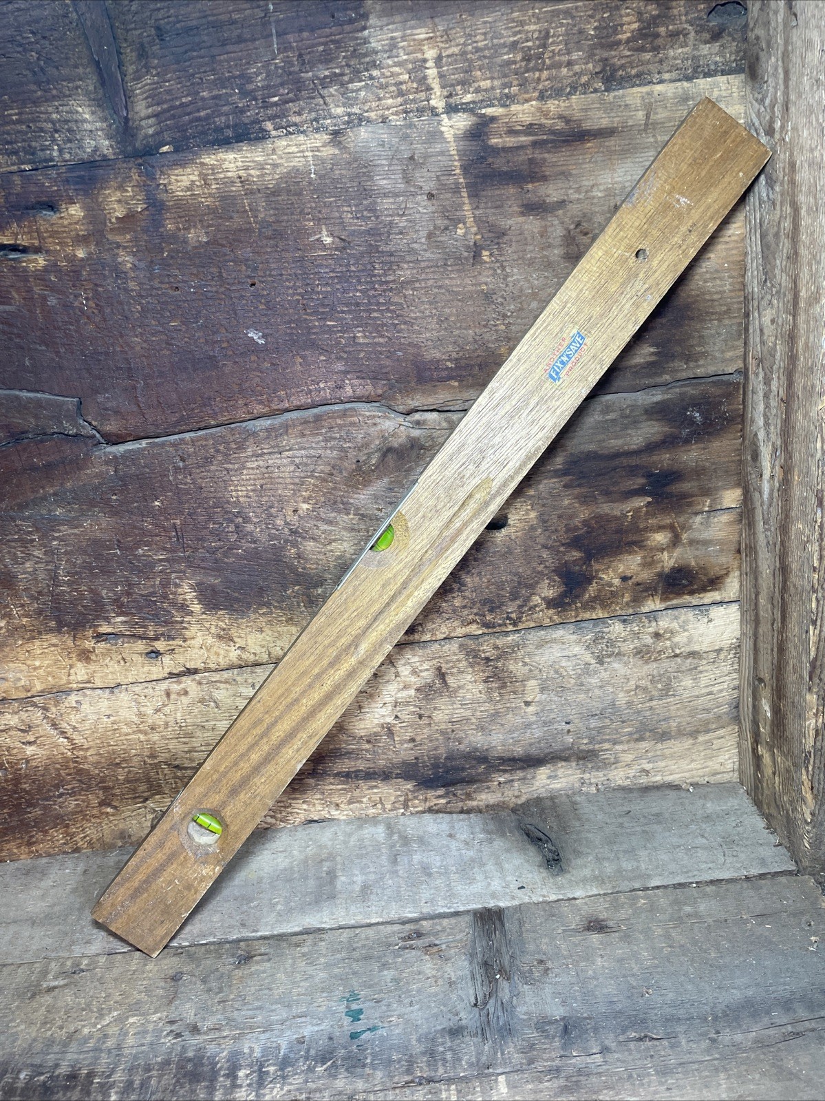 Fix’N’Save Wooden Level Plumb Vintage Measurement Tool 2 Feet