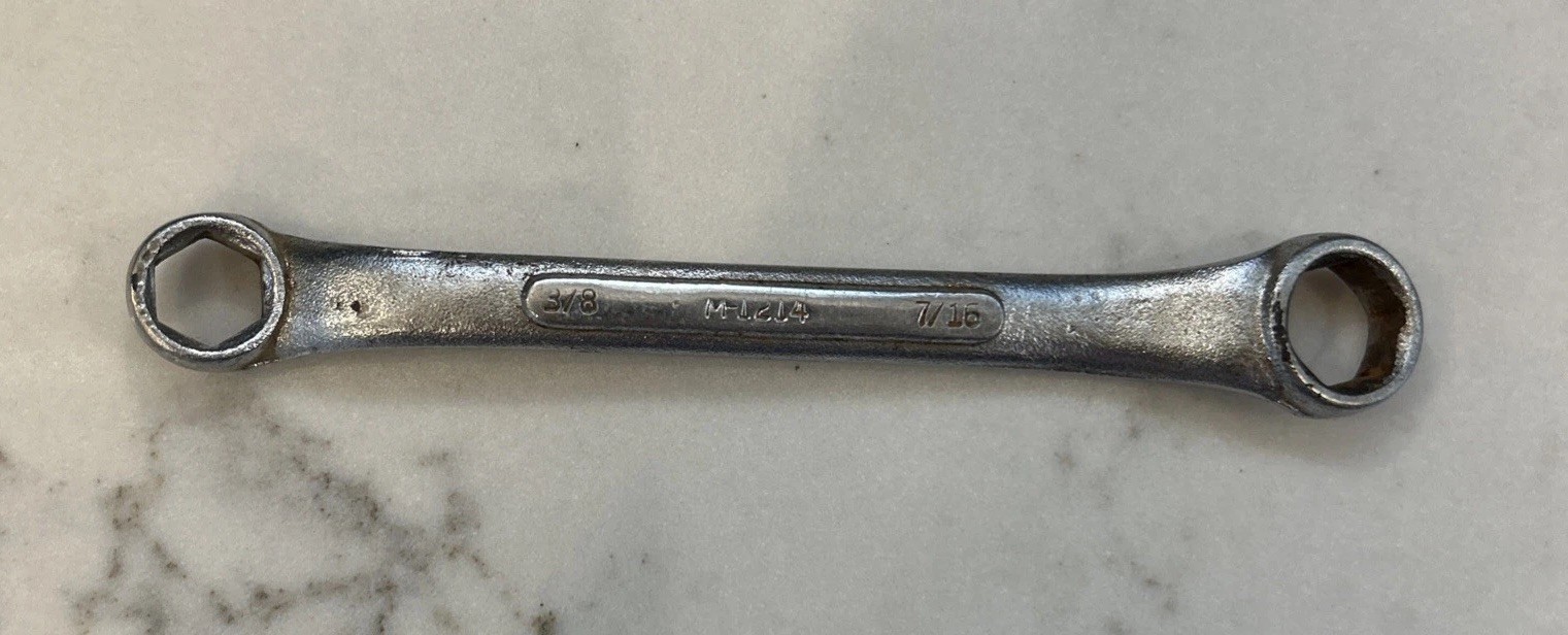Vintage 3/8″ x 7/16″ Stubby S-K Wayne Stubby 6 Point Box End Wrench M-1214