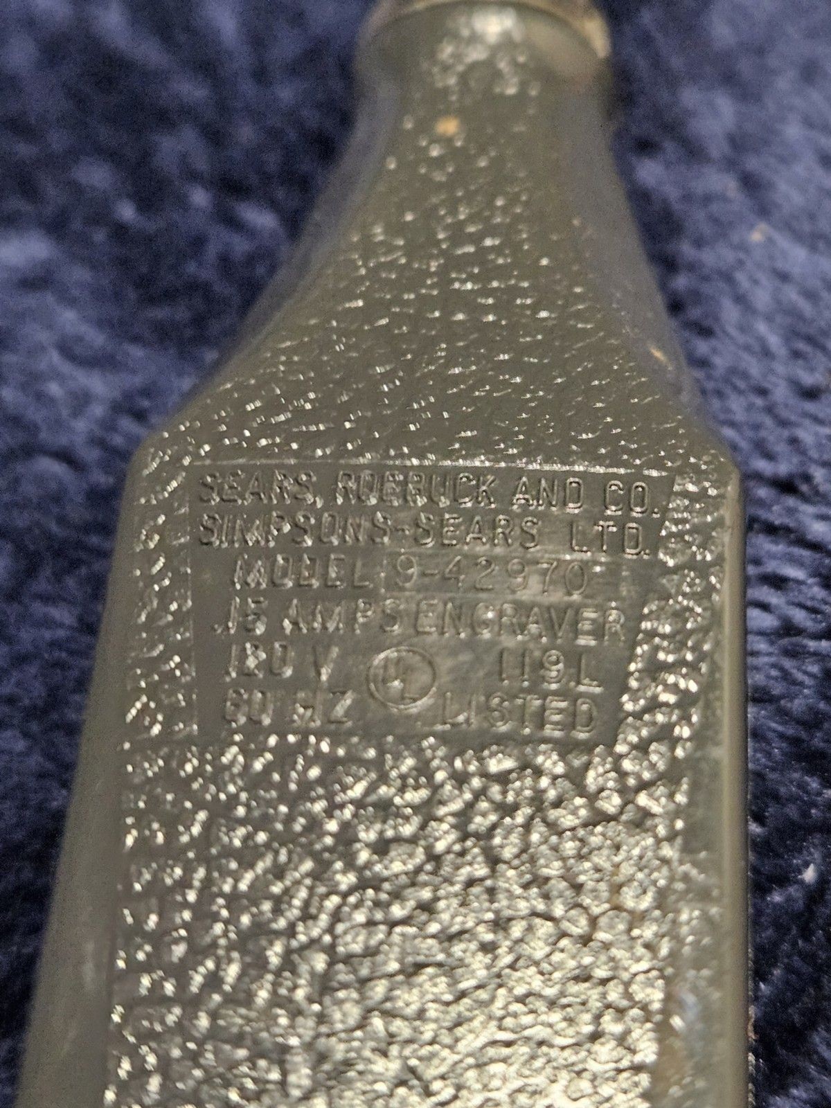 Vintage Craftsman Electric Security Engraver 8” Sears Fine/Medium/Heavy #94297