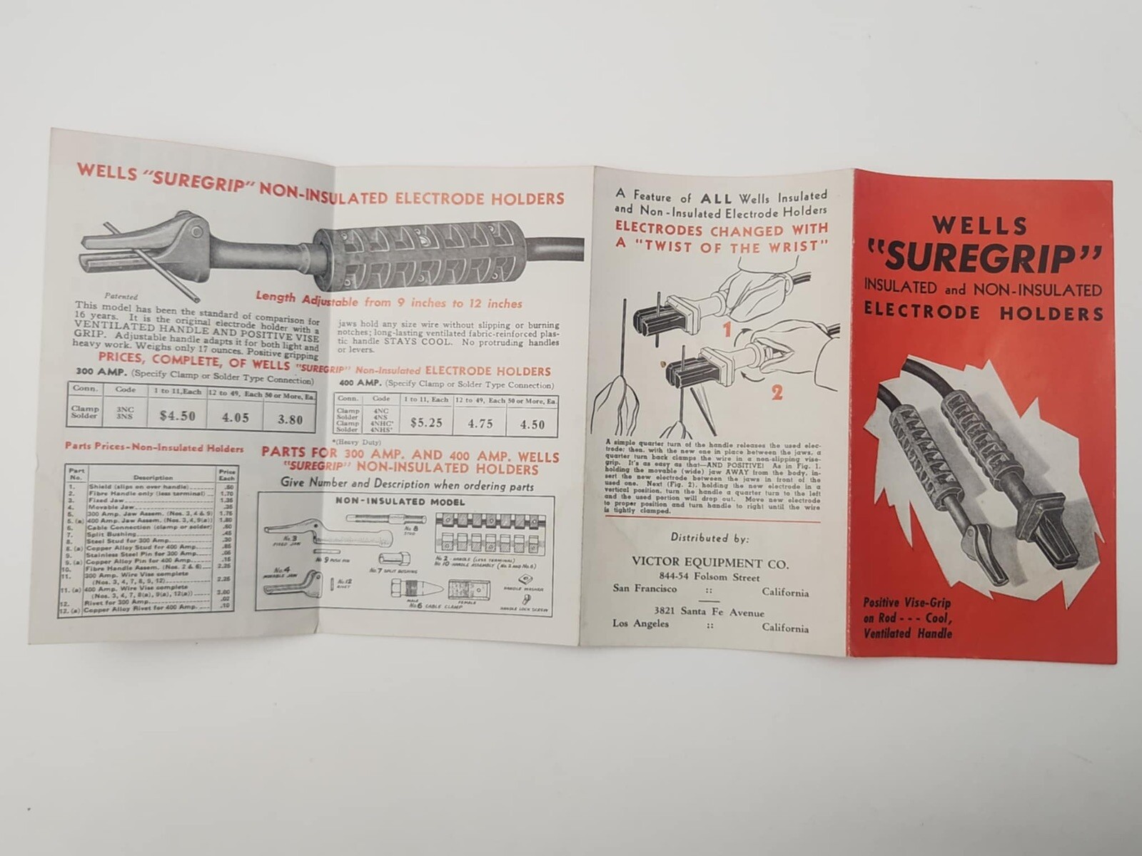 Wells Suregrip Electrode Holders Vintage Advertisement Manual