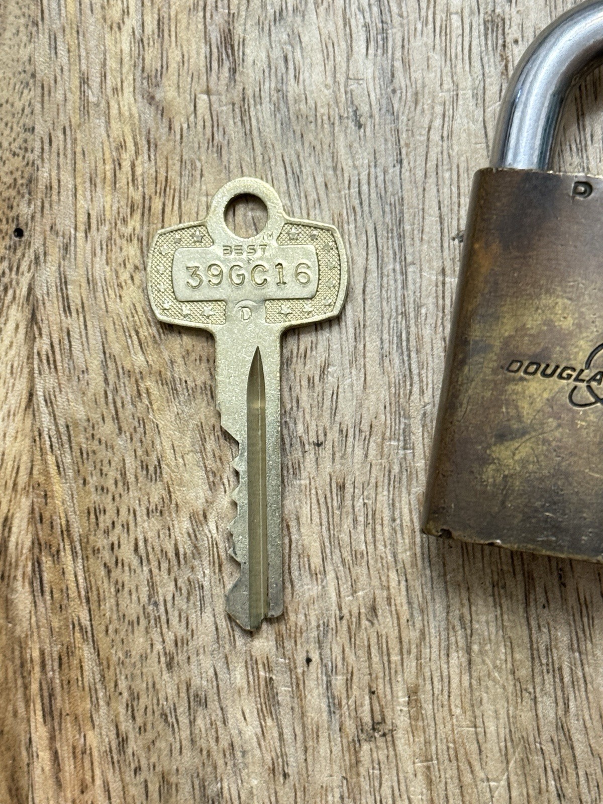 Vintage BEST Douglas Aircraft Company Padlock Lock With Key