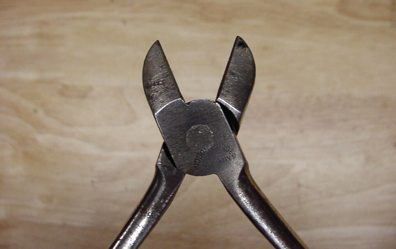 Vntg Hudson Forge Germany 6-3/16″ Diagonal Cutting Pliers,Dykes,W/Plating Loss!