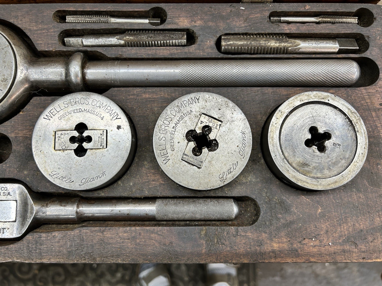 Vintage Wells Brothers Little Giant No. 5 Complete Tap & Die Set Greenfield, MA