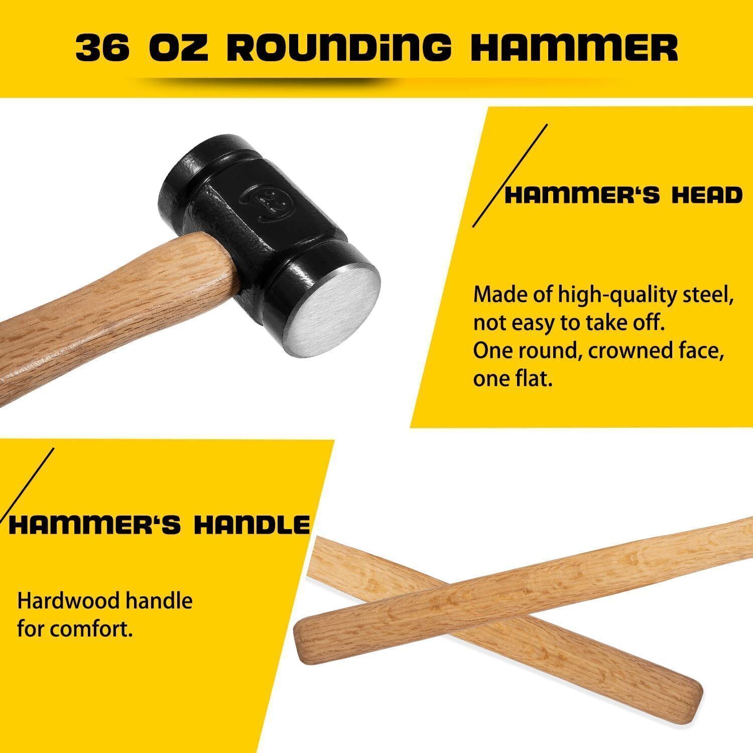 61B 36 OZ Steel Blacksmith Rounding Forging Hammer Handmade Farrier Forge Tool