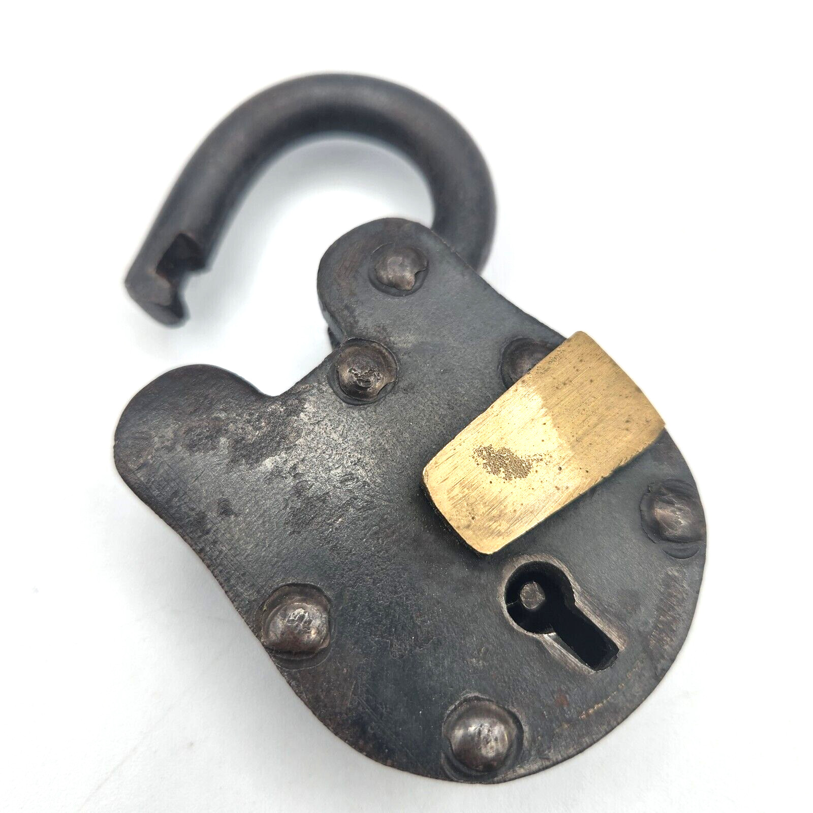 Antique VTG Padlock – Iron Brass and Steel No Key VGUC!