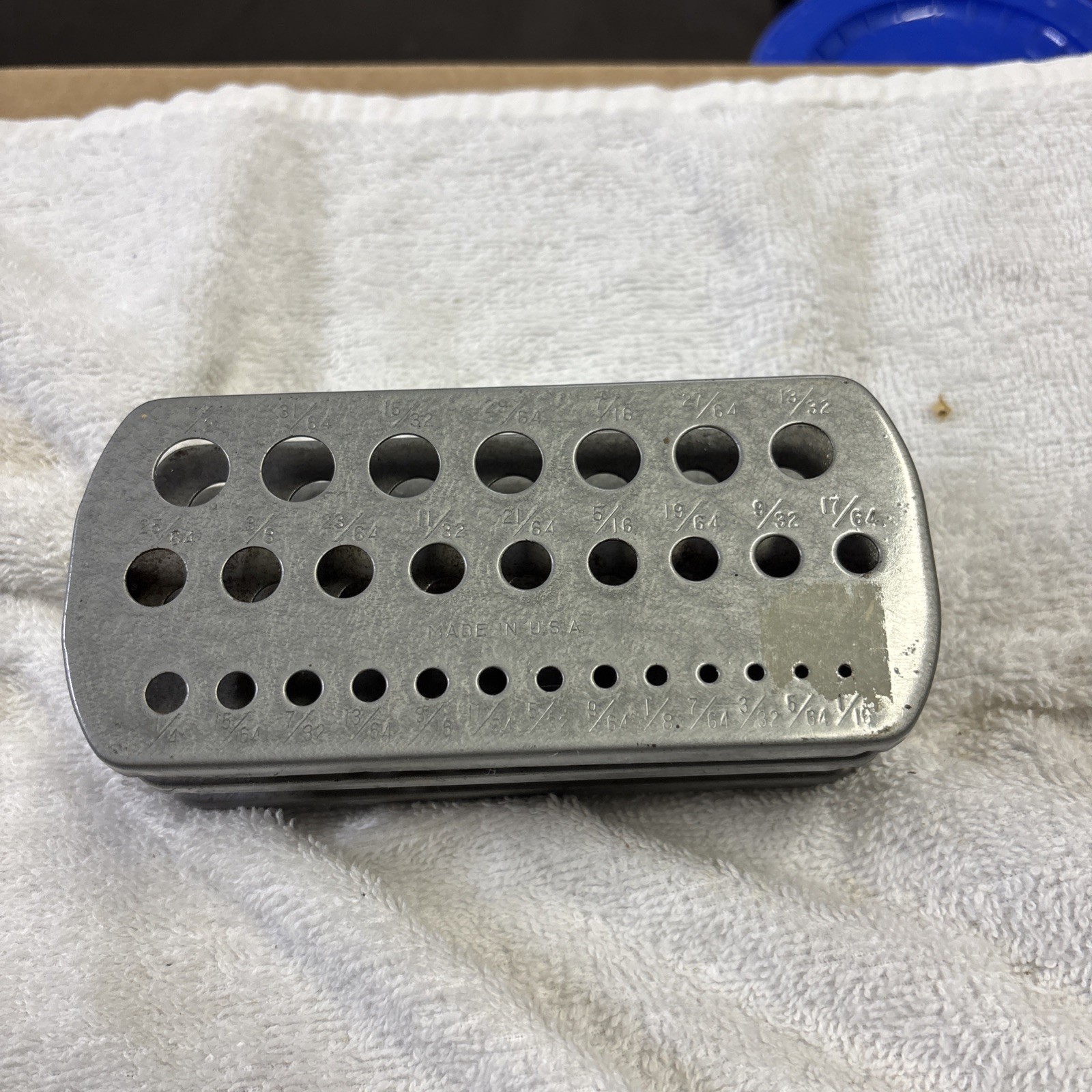 Vintage USA Metal Drill Bit Saver Holder Index Stand 1/16” To 1/2” FREE SHIPPING