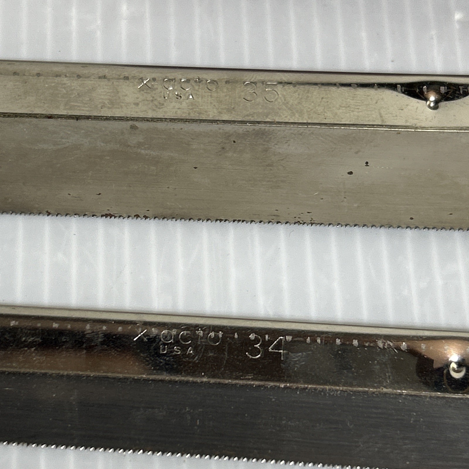 X-acto Xacto Razor Saw Set 1 Handle 2 Blades 34 & 35 No. 53-ST Vintage USA