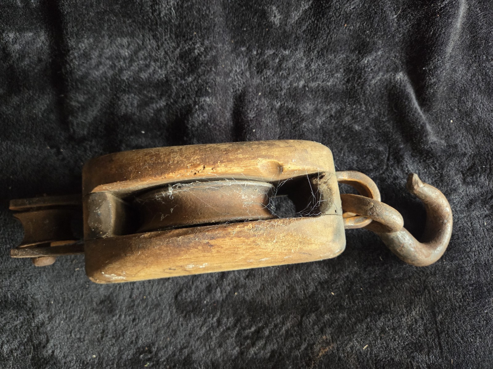 Vintage Antique Wood Steel Pulley – Barn Industrial Primitive Rustic Decor HUGE