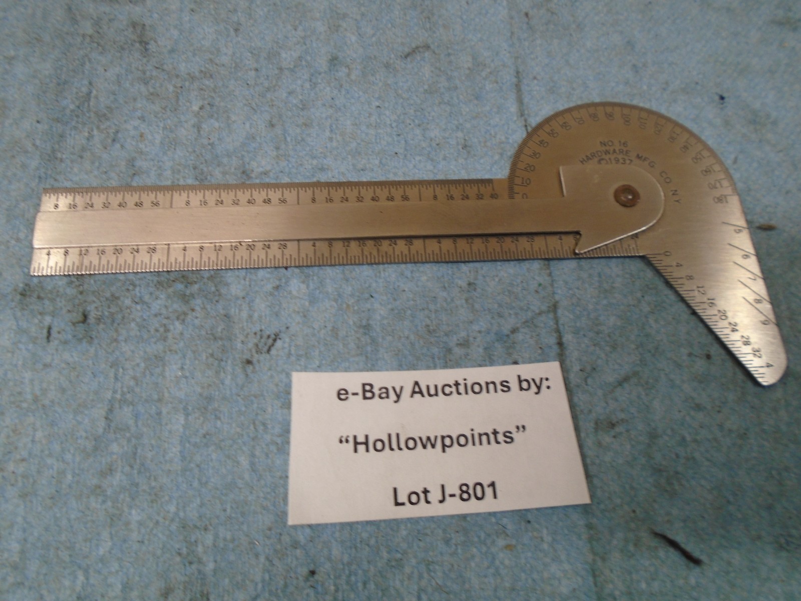 Gen HDWE Mfg. Co. No. 16 Multi-Use Rule & Gage Drill Gauge Copyright 1937 J801