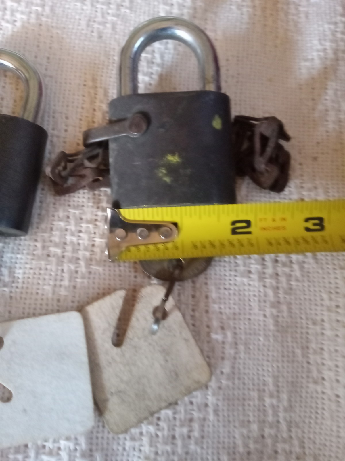 Rare Vintage WB Padlocks (2) and 2 Keys Wilson Bohannan Company Working (Used )