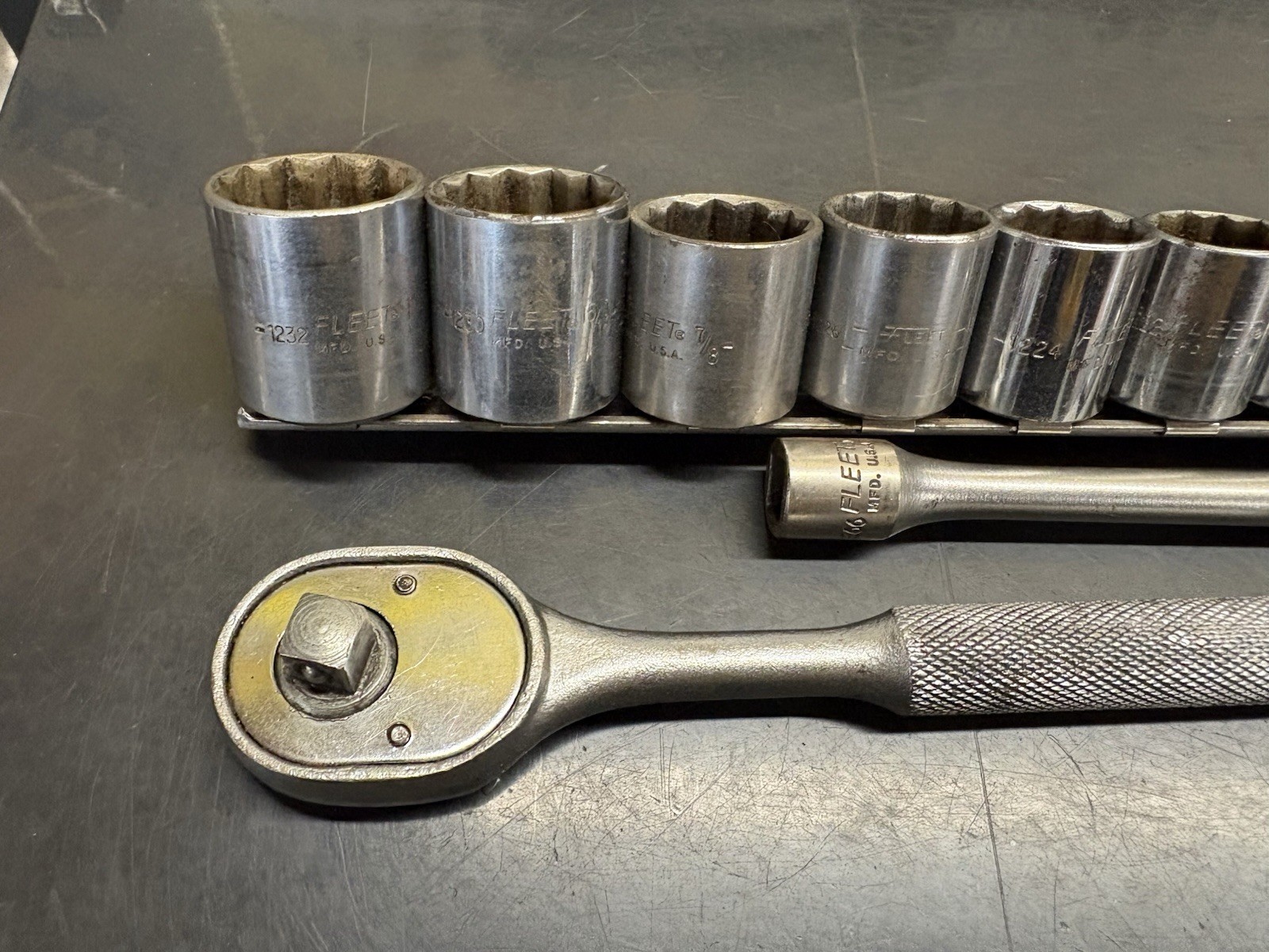 Fleet Tools USA Made Socket Set With Ratchet And Extensions