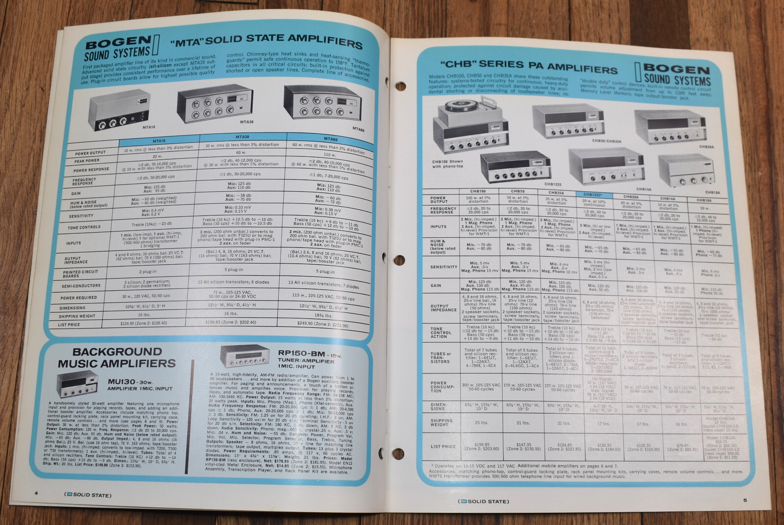 Vintage 1960s Bogen Sound System Stereo Radio Condensed Catalog No 207