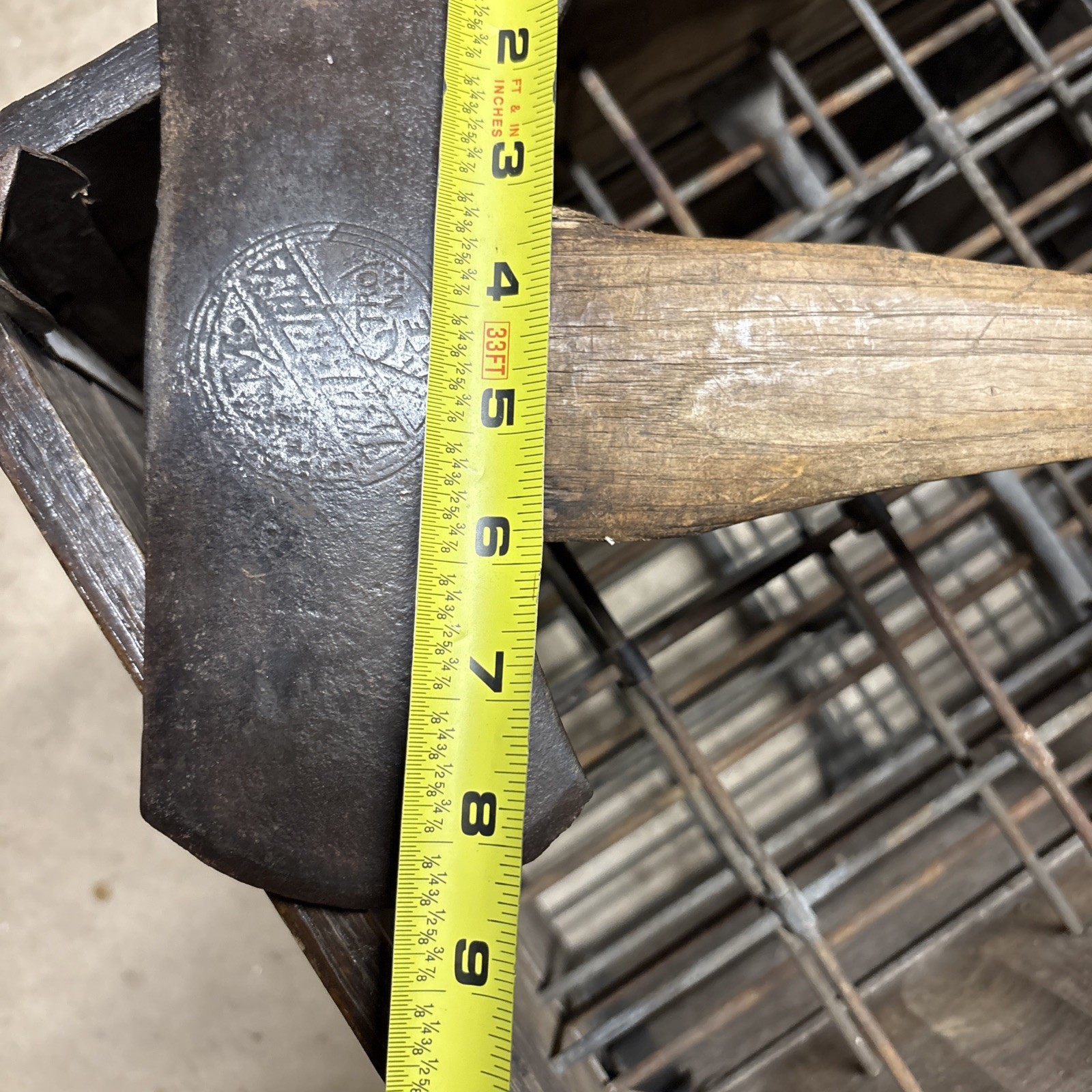 JM Warren Axe Head, Double bit, Embossed axe, Axe Head Only