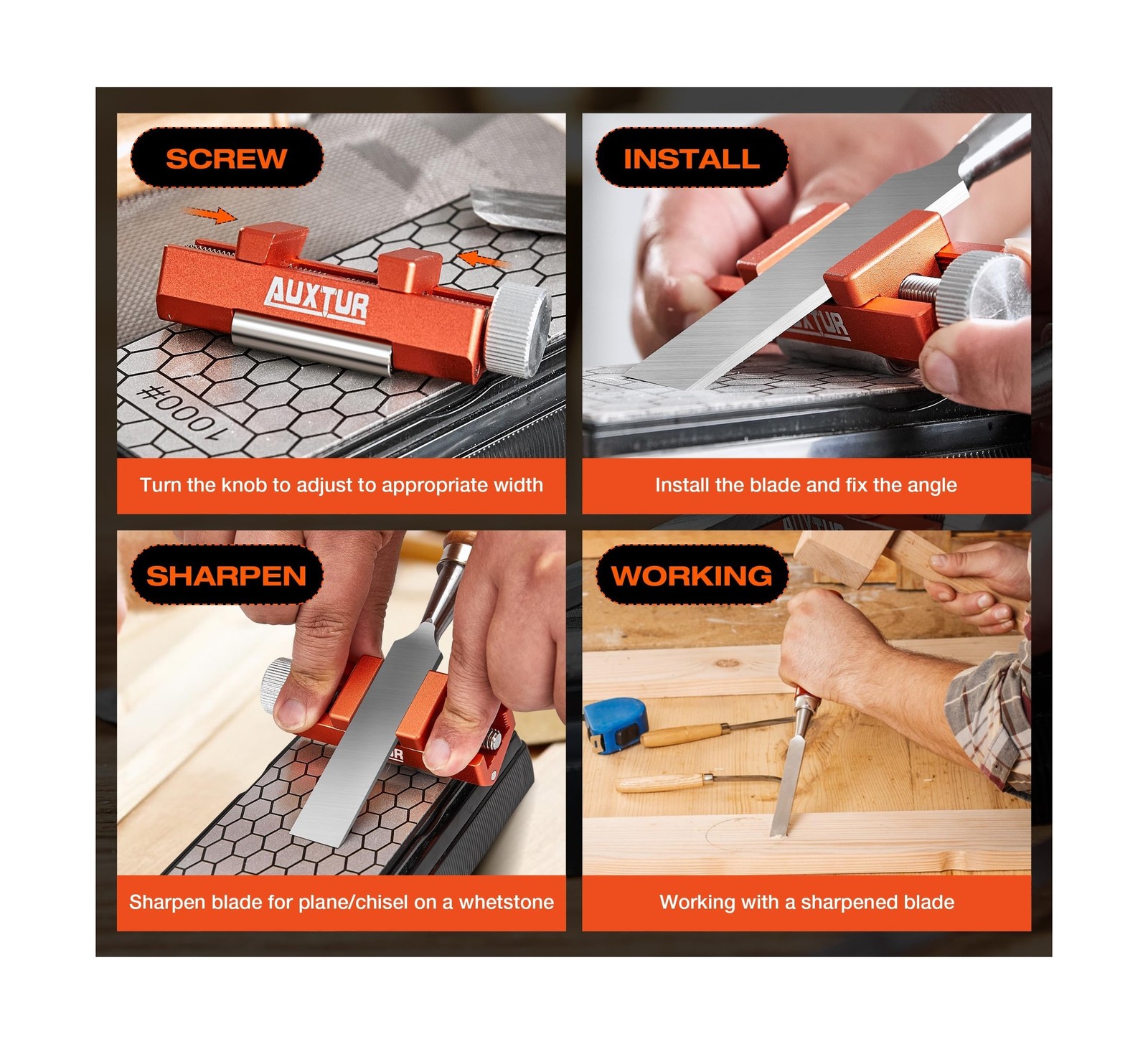 Sharpening Stone with Honing Guide Tool Set for Woodworking,Flatten… Fast Ship
