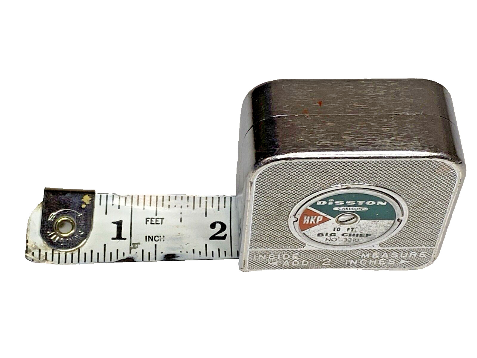 HK Porter Disston 10ft BIG CHIEF 3310 pocket Tape Measure Inches Swivel tip VTG