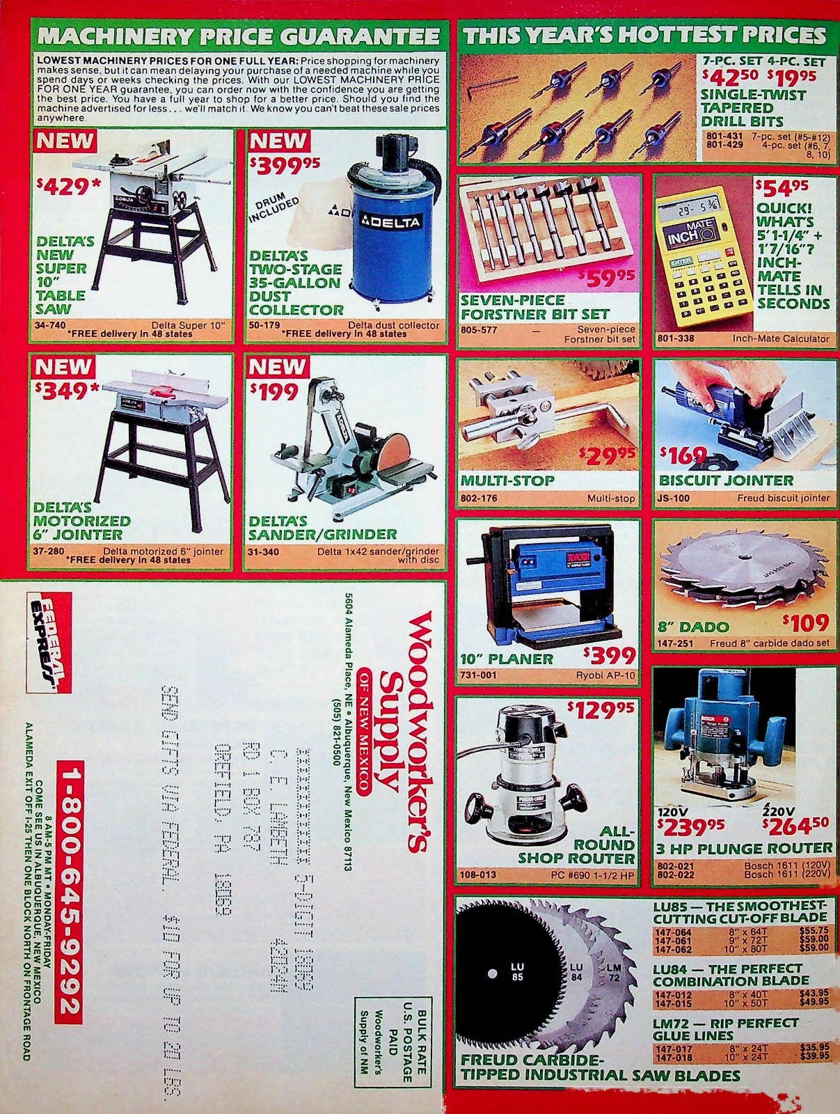Vtg 1989 Woodworker’s Supply of New Mexico Woodworking Catalog (48 Pgs.)