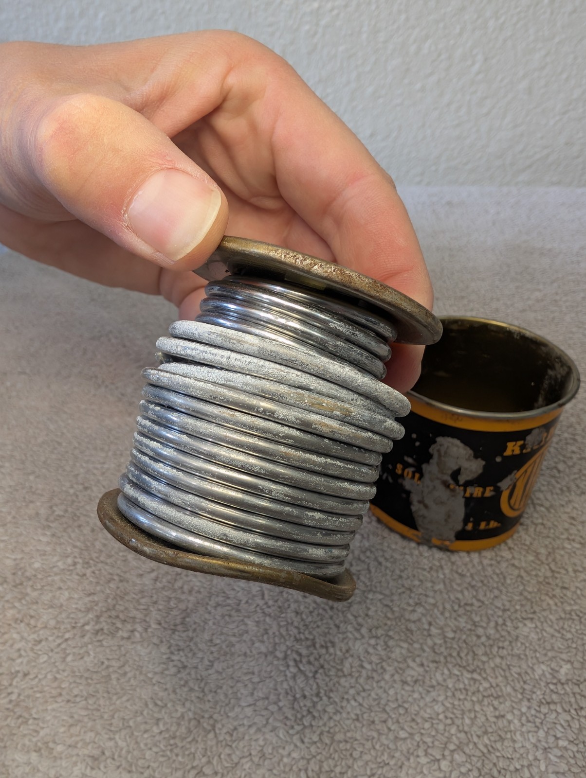 Vintage Kirk Kirkson Solid Wire Solder 1 Lb Tin