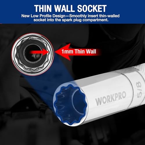 7 PCS Magnetic Swivel Spark Plug Socket Set, Includes 9/16-inch,