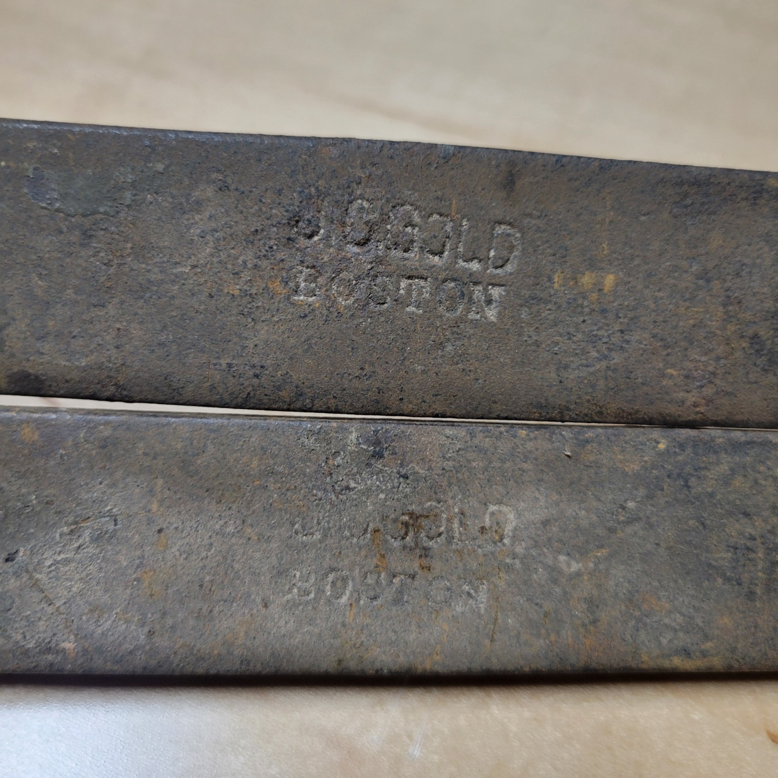 Vintage Lineman’s Pole Climbing Spurs, Spikes J. S. Gold Boston (Missing Straps)