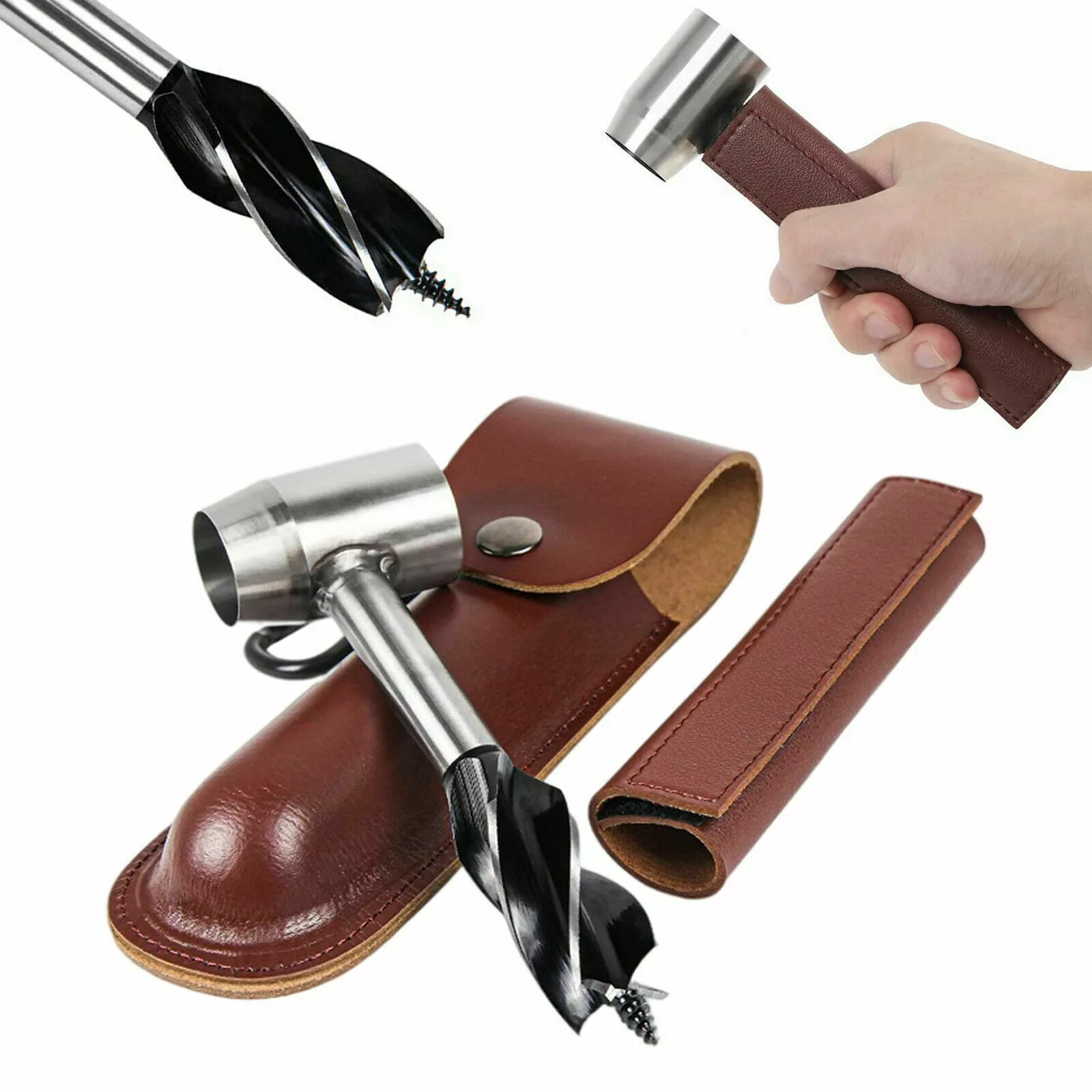 Manual Hand Auger Wrench Outdoor Survival Wood Gear Drill Kit for Bushcraft Tool