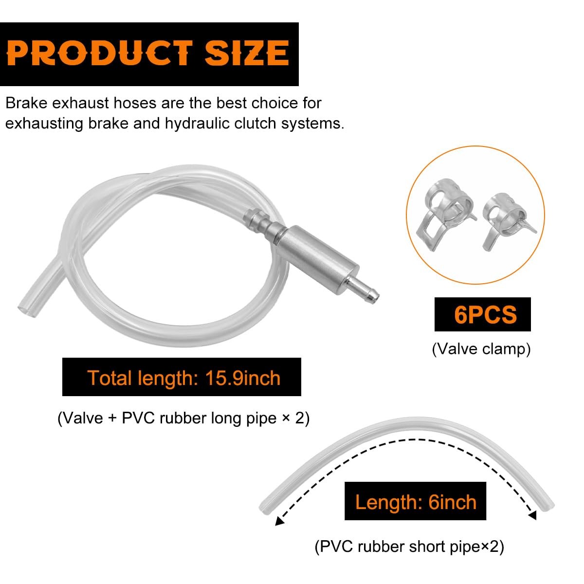 2 PCS Brake Bleeder Hose, One Way Check Valve Tube Bleeding Tool Kit for…
