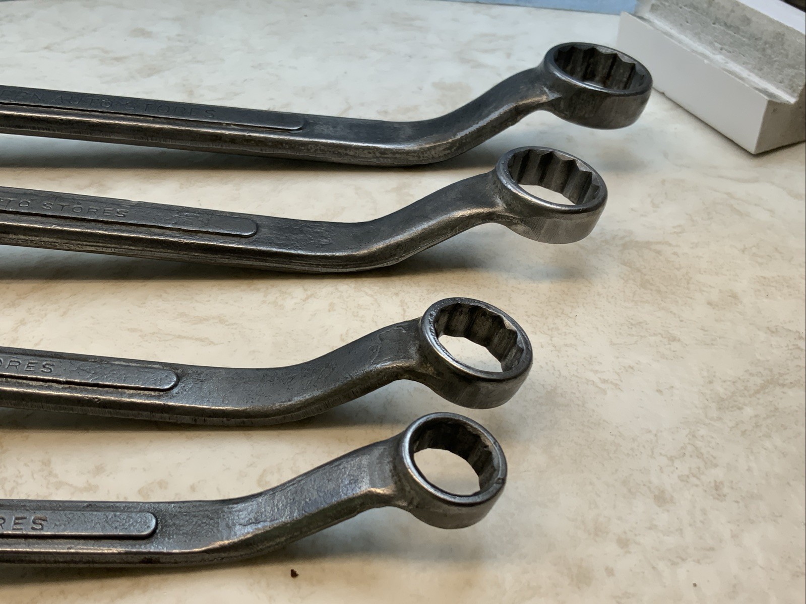 WESTERN AUTO STORES 4pc Offset 12pt SAE Box End Wrenches, USA