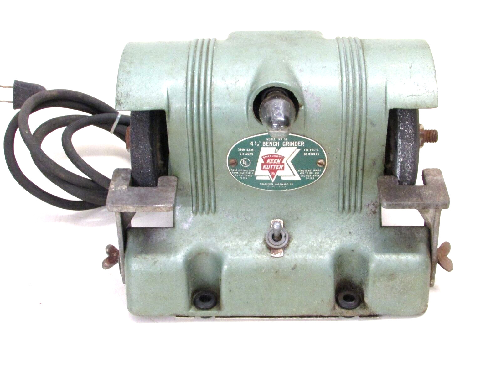 VINTAGE KEEN KUTTER TOOLS 4-1/2″ BENCH GRINDER, KK-50