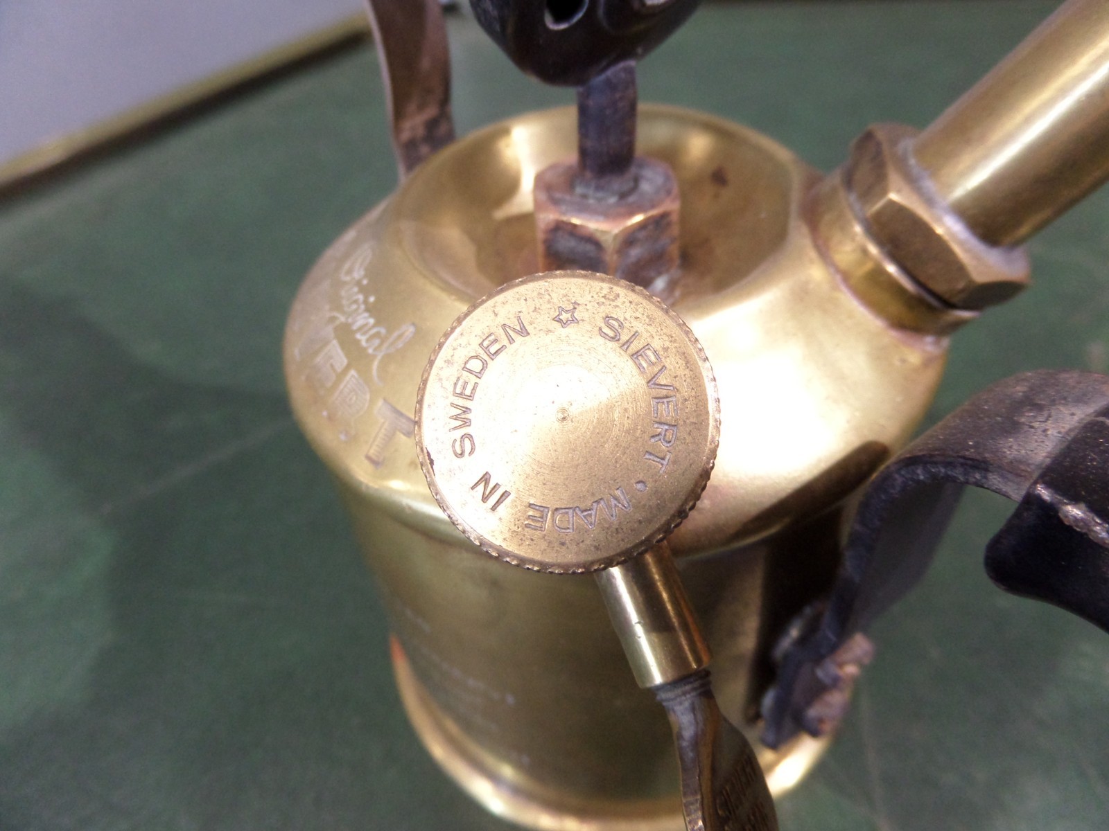 Max Sievert Original Brass Blow Lamp Apparatus 0.4L 3/4 Pint Sweden Vintage