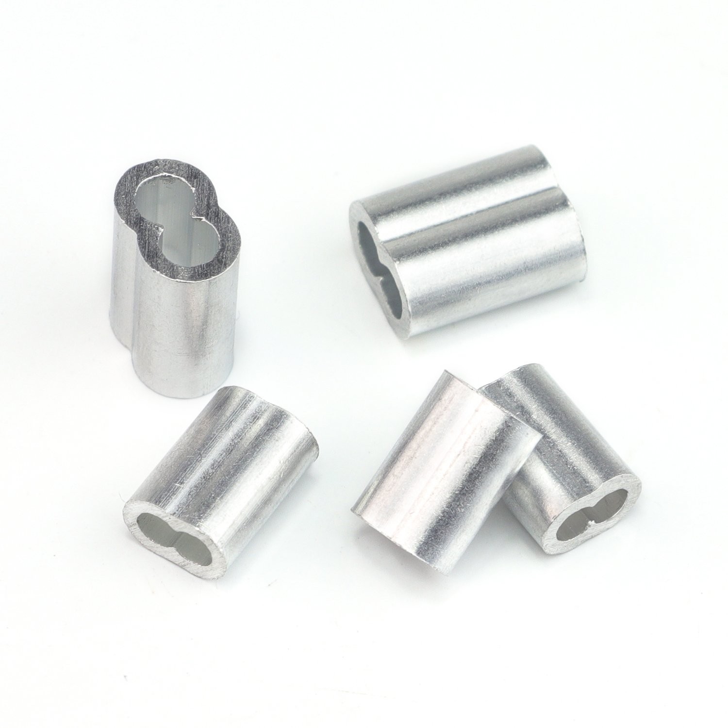 304 Stainless Steel Wire Rope Cable Thimbles and 6 Sizes Aluminum Crimping Lo…
