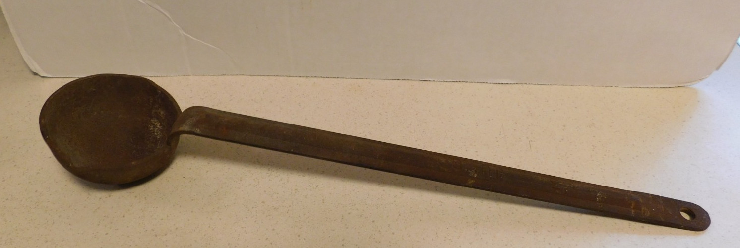14.5” Cast Iron Jumbo #3 lead Smelting Ladle Vintage