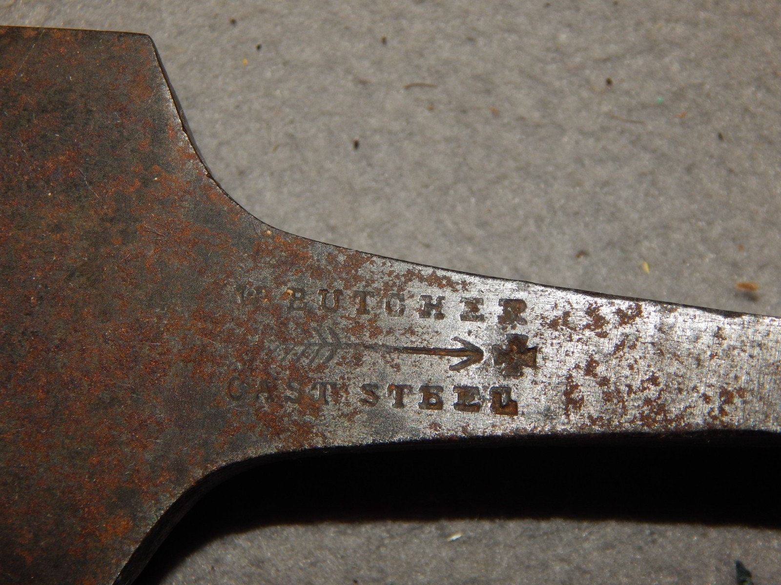 Vintage Large 18″ W ? Butcher Cast Steel Chisel Sheffield England Estate Find