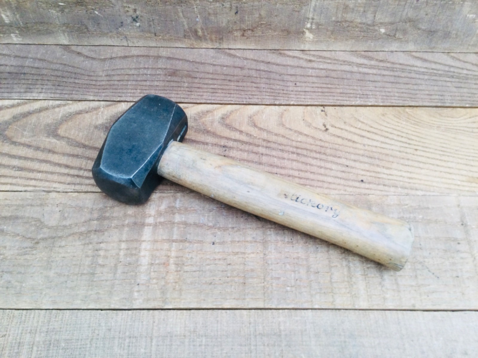 Vintage Cast Steel 2.5 lb Club Hammer Hickory Handle