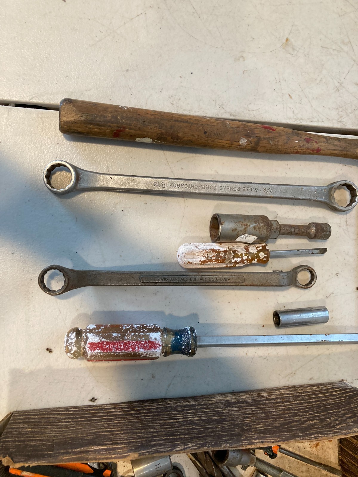 Large Mixed Mechanics Tool Lot Sockets, Ratchets, Wrenches, Hammer, Etc