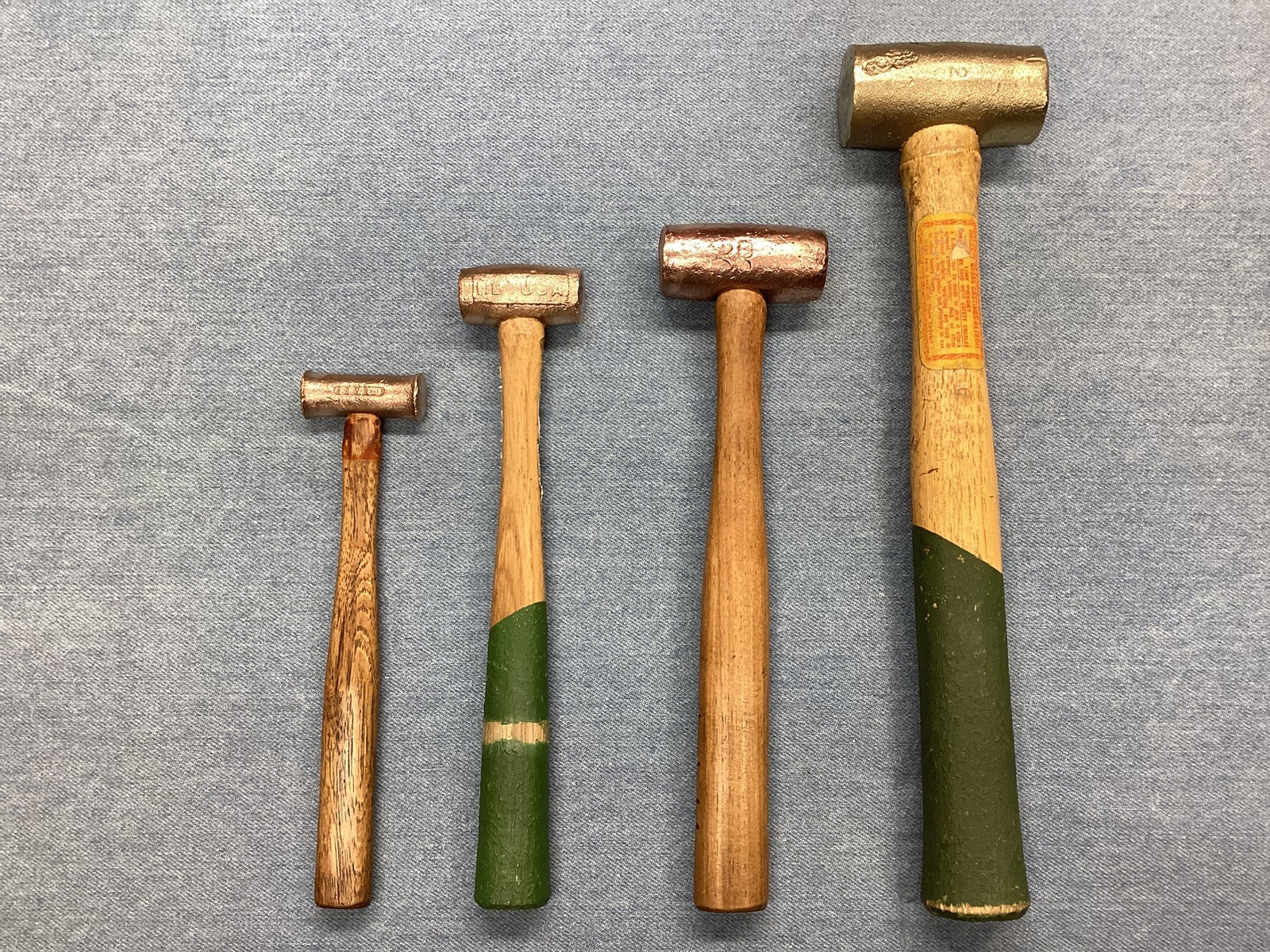 Vintage Brass & Bronze Non-Marring Machinists Hammers / Mallets Nice ! L👀K !