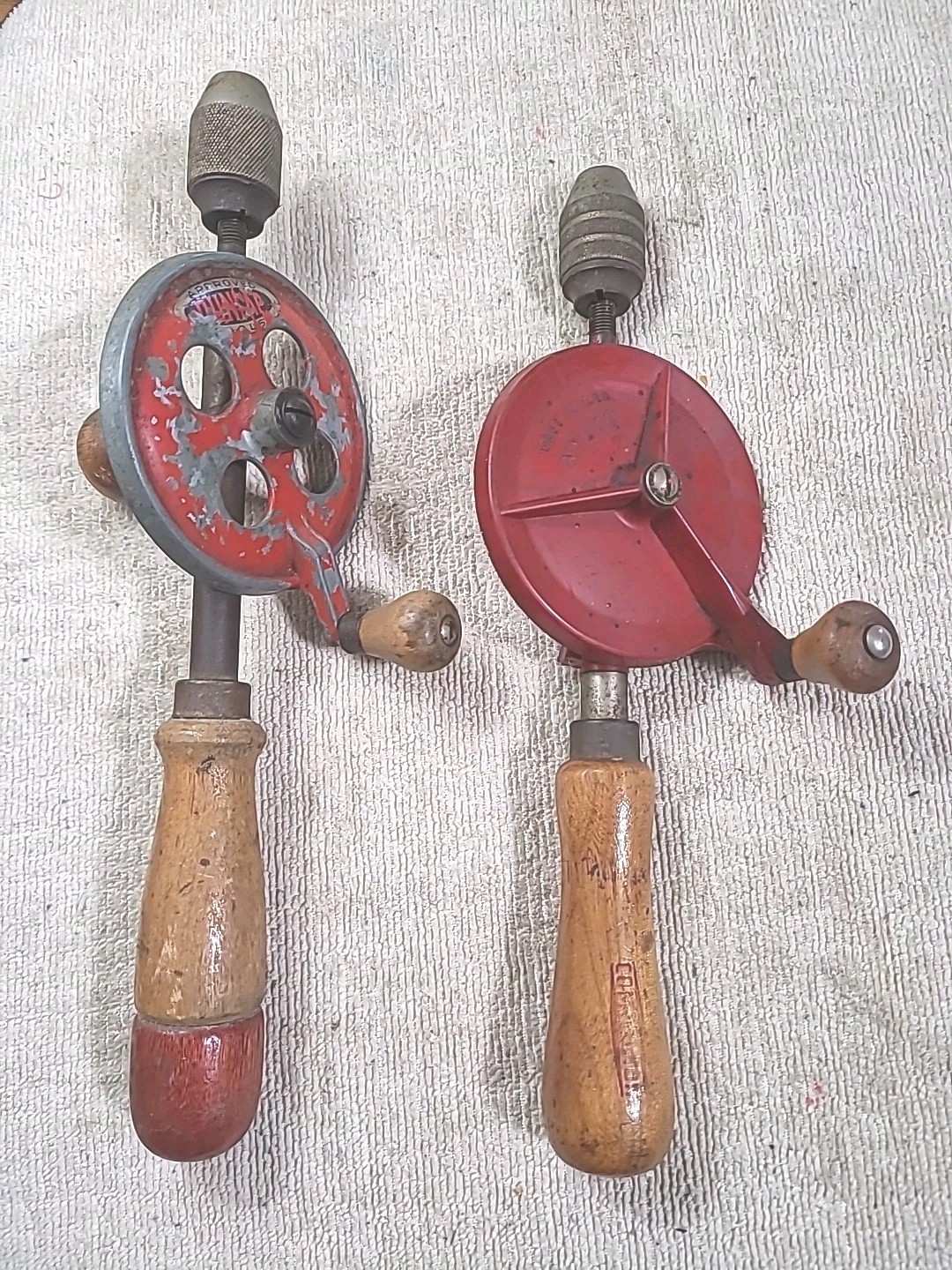 Vintage Sears Companion & Dunlap Egg Beaters Hand Drills USA Made Tools.