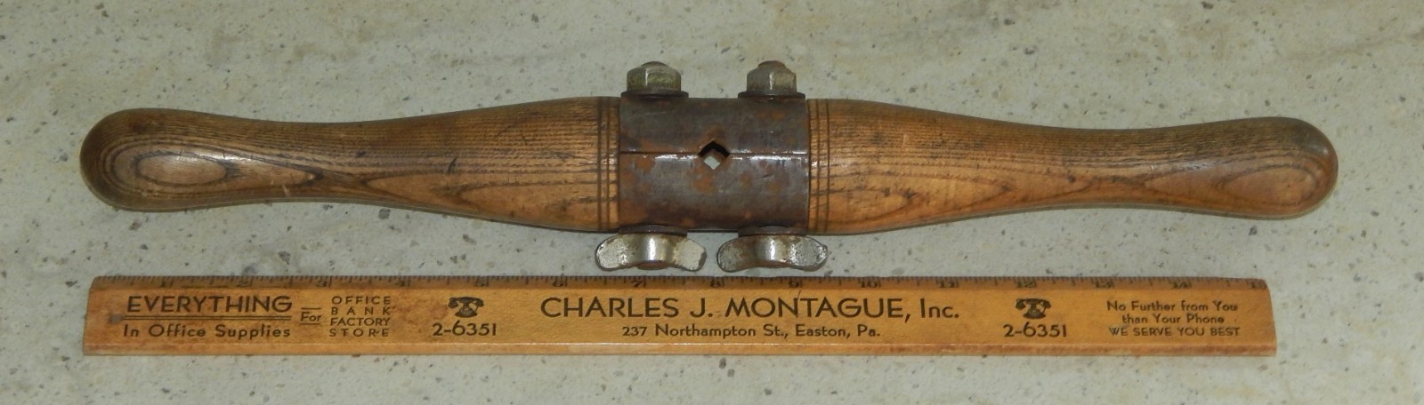 Vintage Antique IRWIN Drill Set Wood Hand Auger T-Handle Brace Expansive #21 Bit