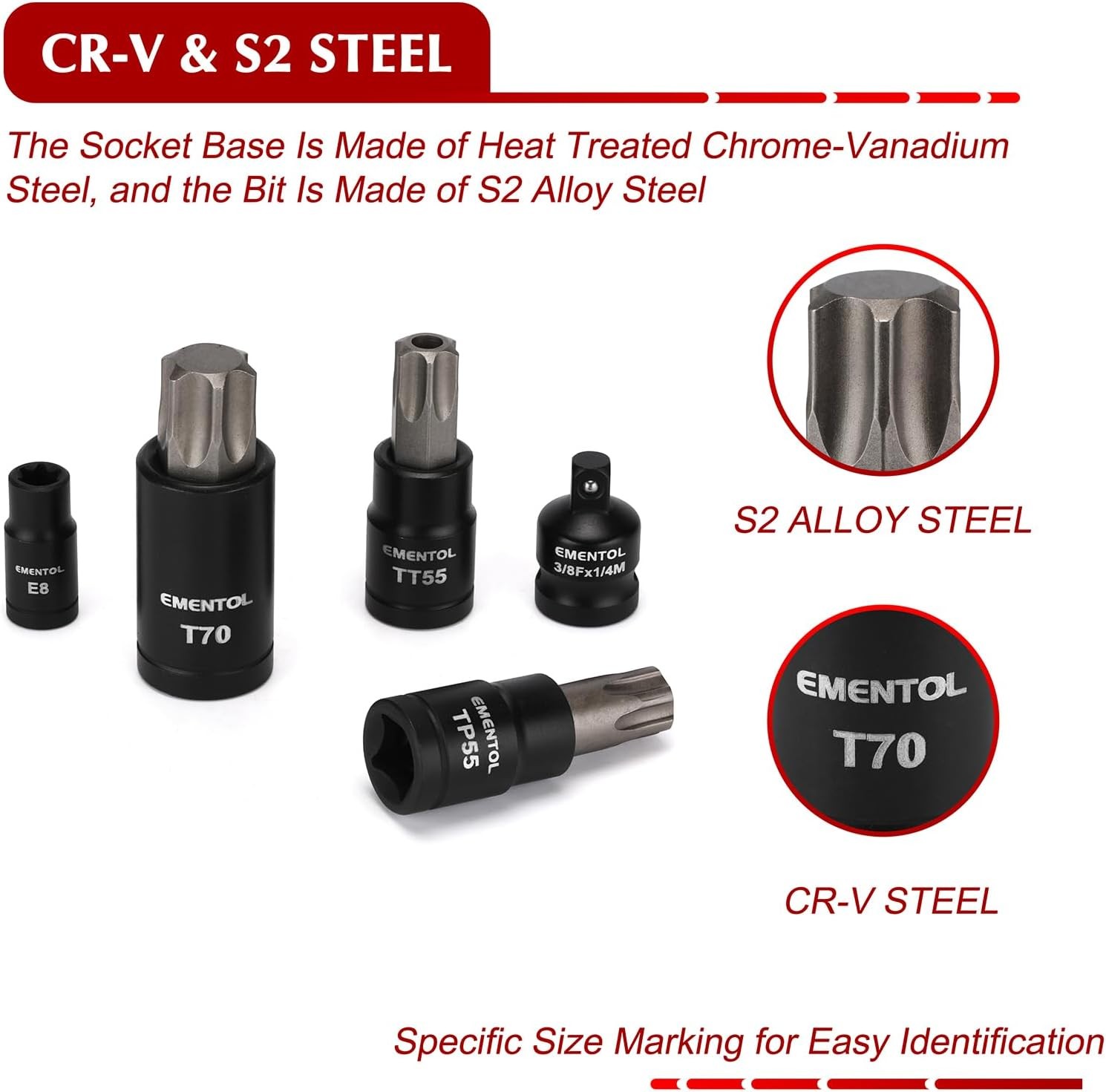 EMENTOL 67pc Master Torx & External Torx Socket Set