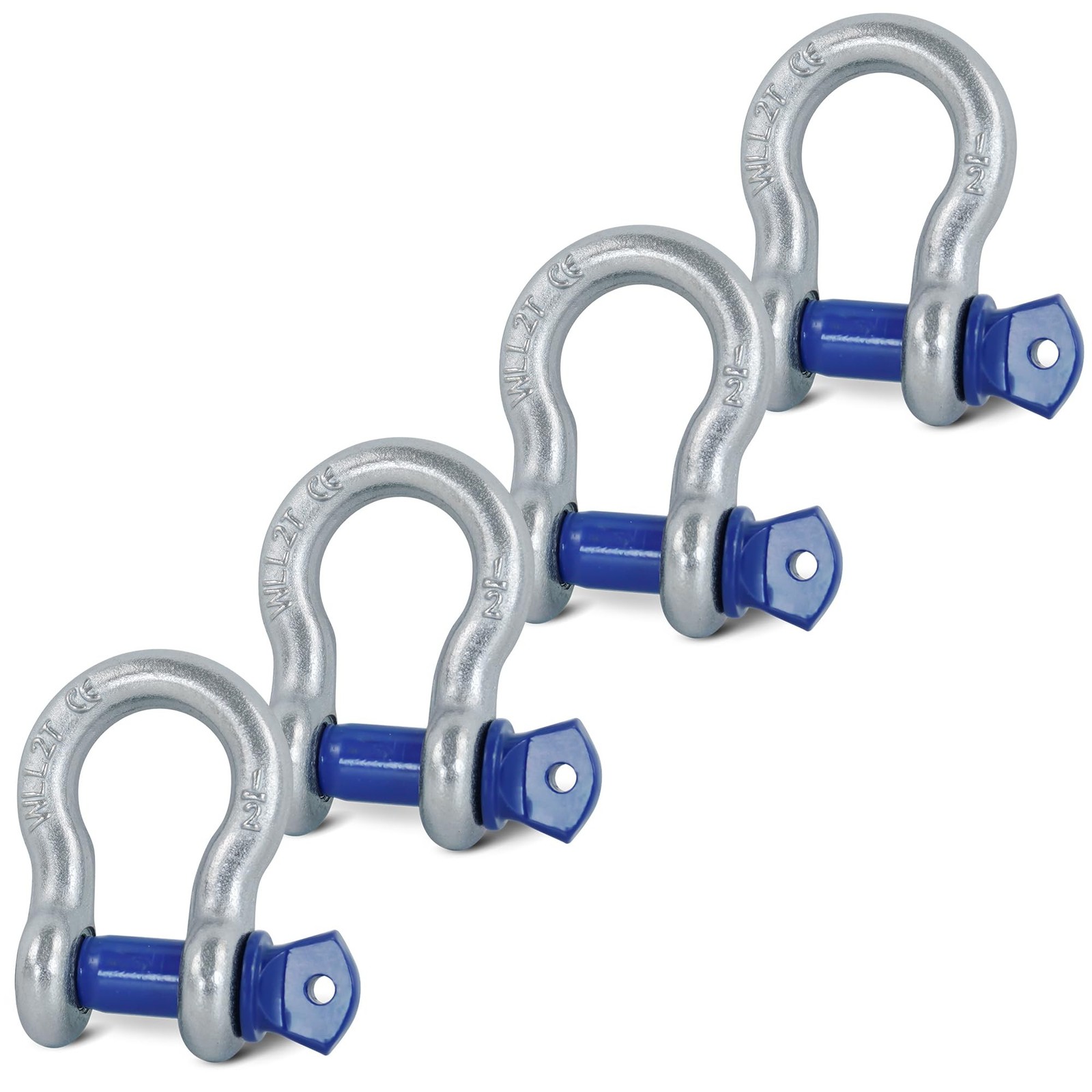 4 Pack 1/2″ D Ring Shackle with 9/16″ Screw Pin, 26,400 lbs Break Strength He…