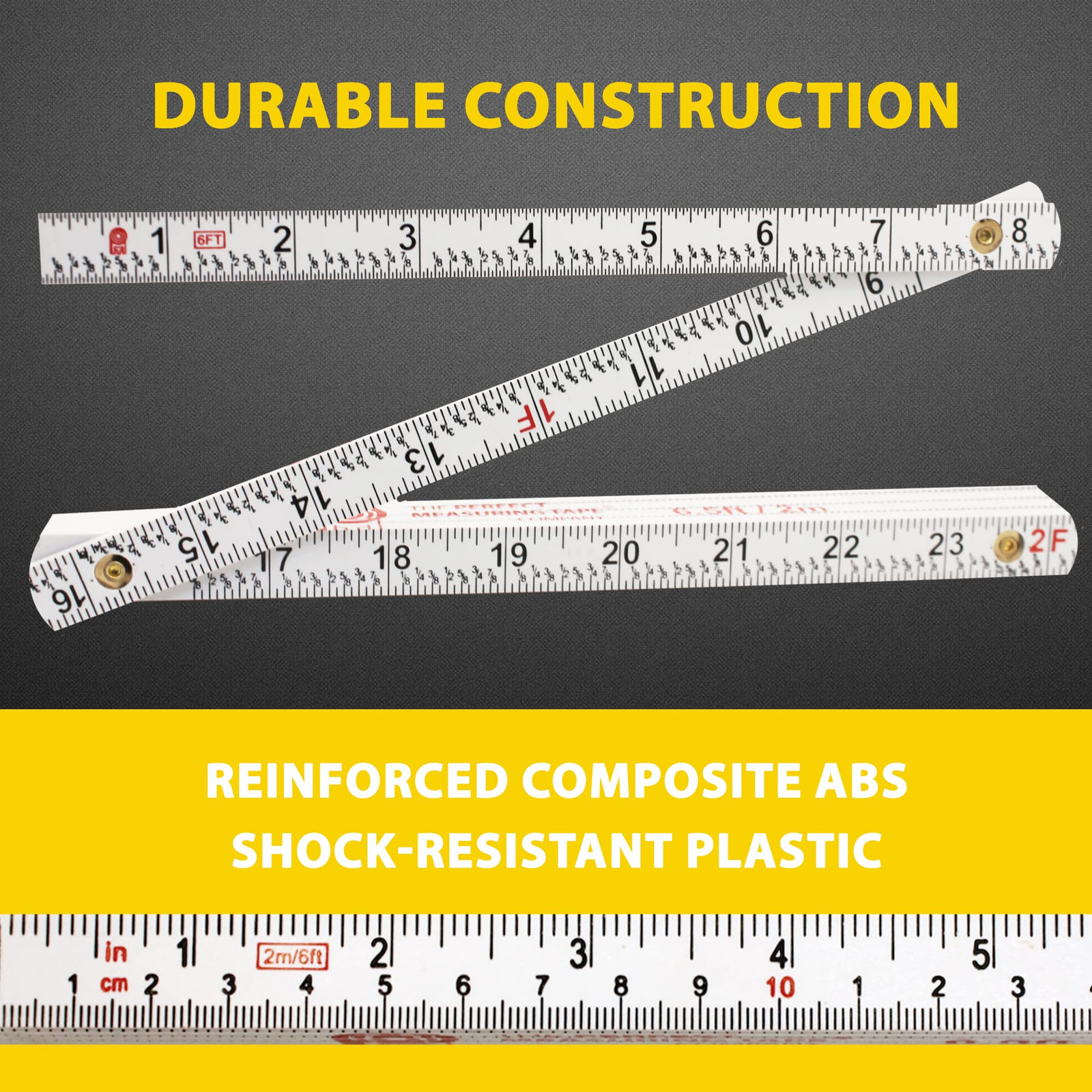 Co. FR-72 Carpenter’s Folding Rule Lightweight Composite Construction Ruler