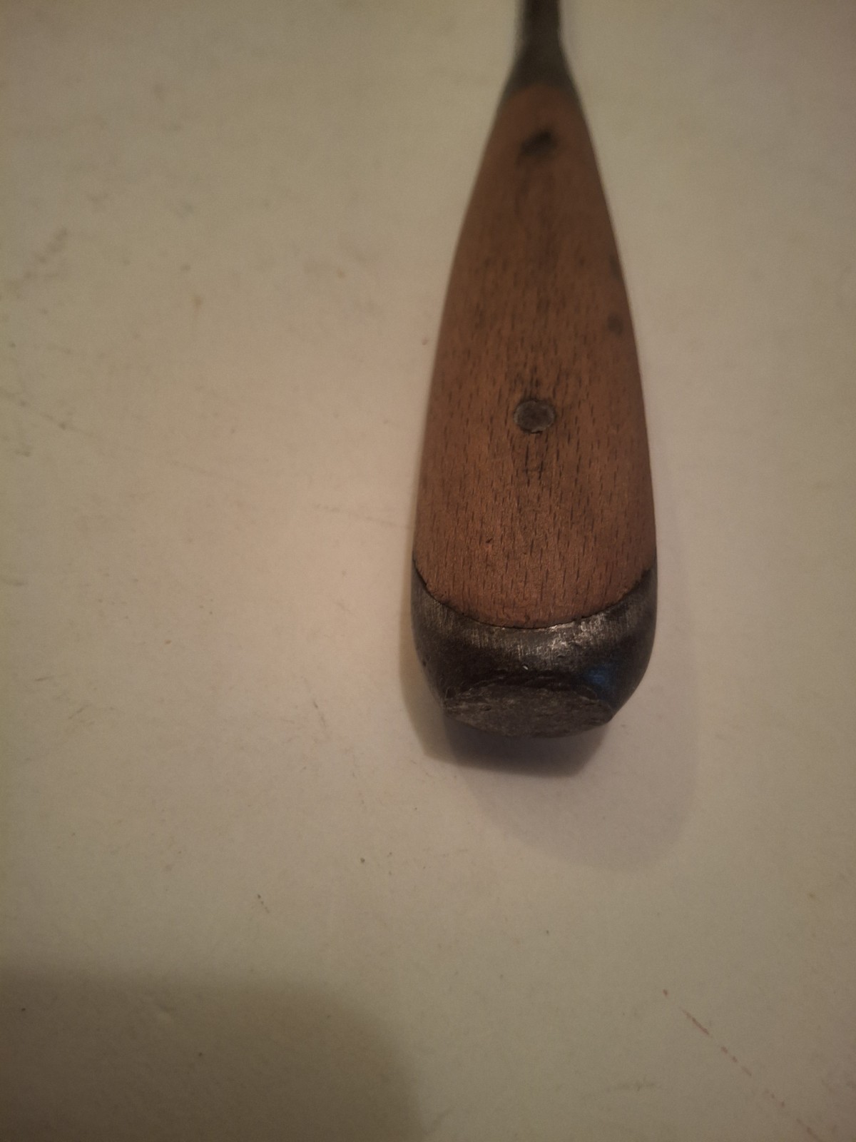 Vintage Split Wooden Handle Flat Head Screwdriver 18 1/2″ long 3/8″ Marked ( M)