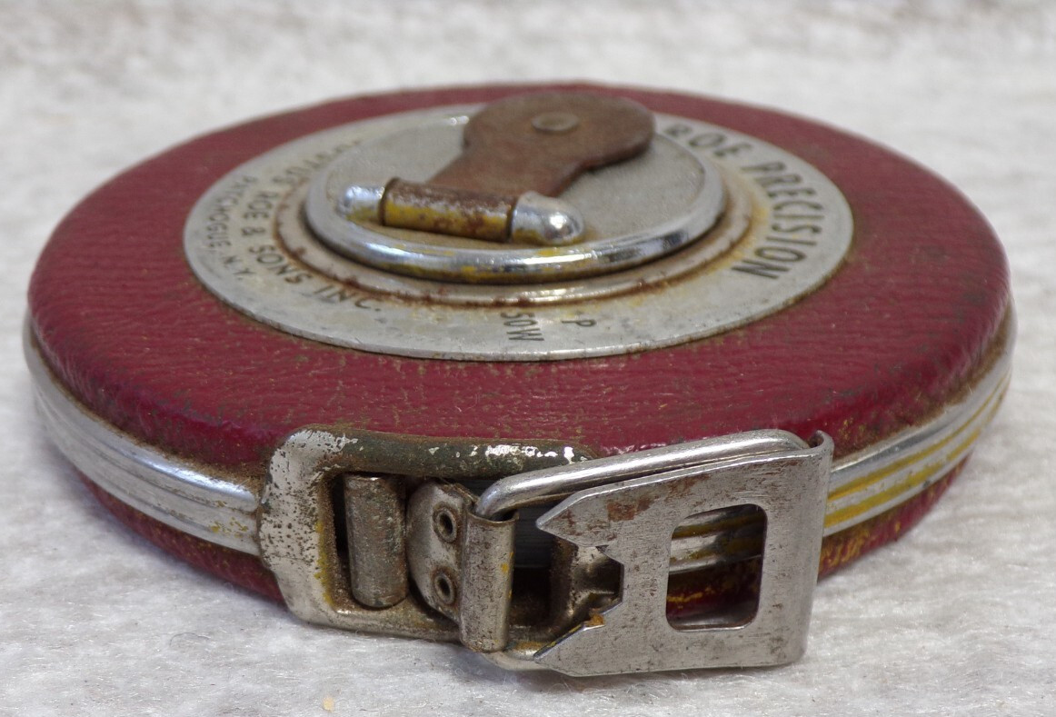 JUSTUS ROE & SONS INC. 50 FEET WORKING STEEL MEASURING TAPE P 50W ALL METAL