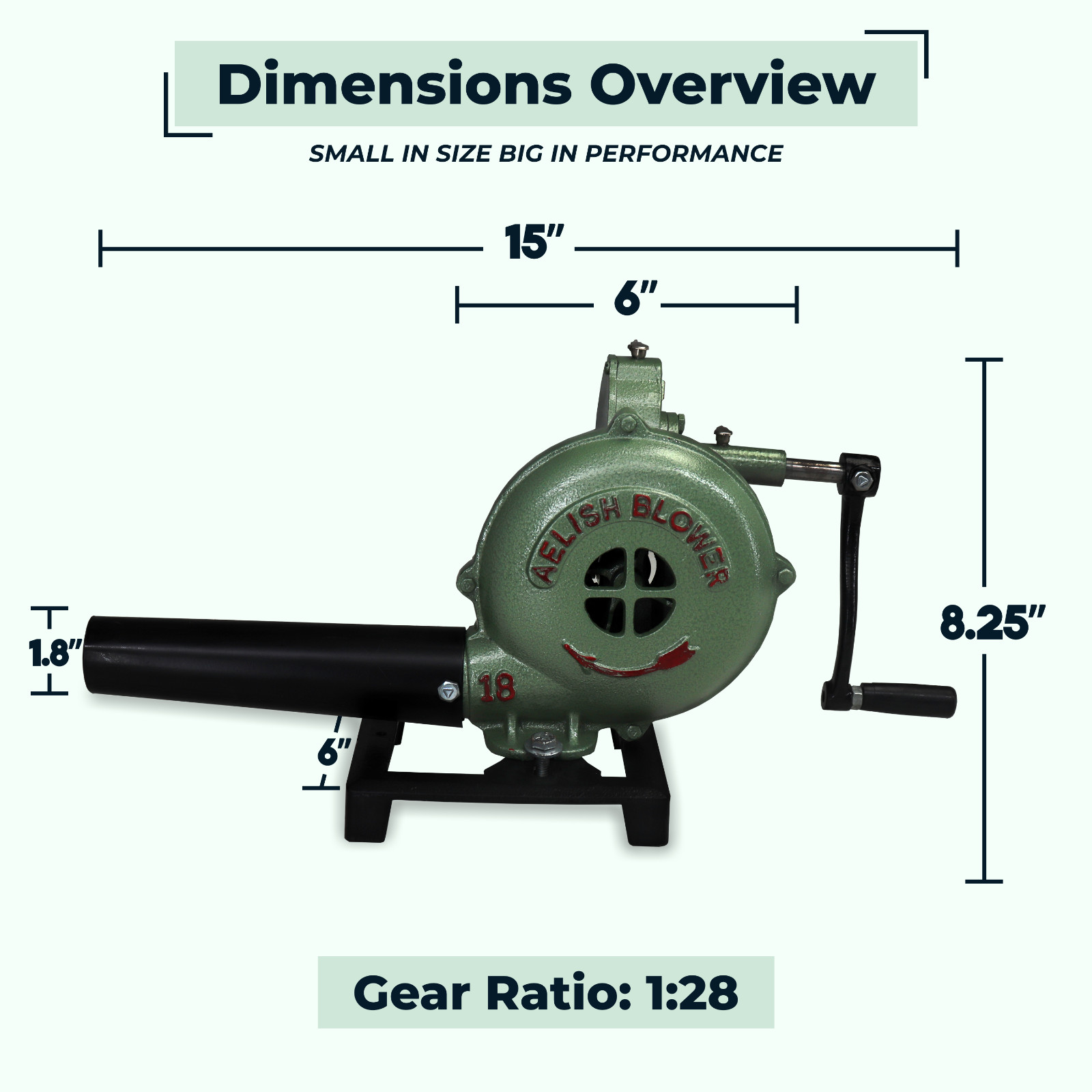 Mini Hand Crank Blacksmith Forge Blower, Manual Fan