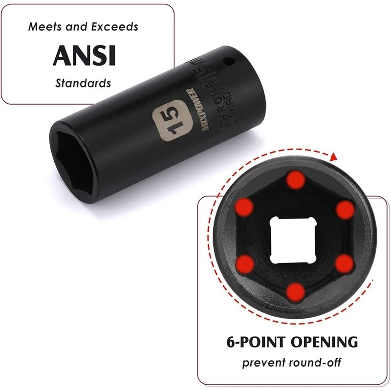 55 Pc 1/4″ Drive Impact Socket Set CRV Steel SAE Metric Extension Adapter Black